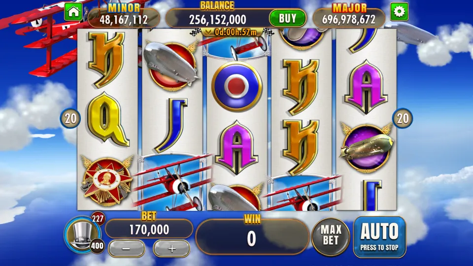 Baron's Bonanza — The Baron's Bonanza sky-themed reels