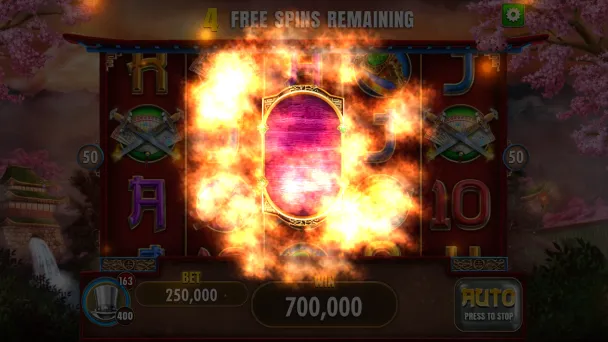 Fire sweeping across the reels