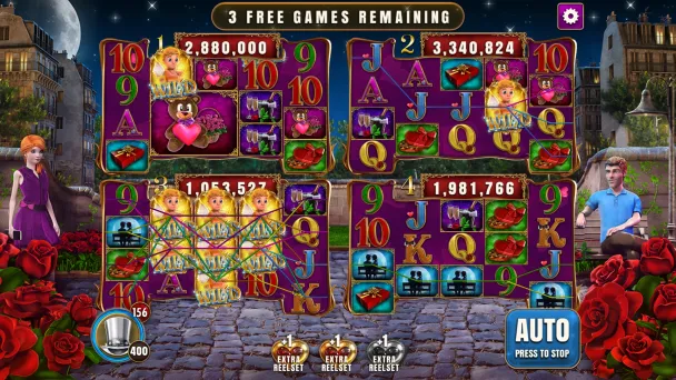 Four reelsets sharing the Free Games counter