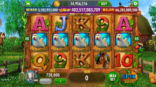 Barnyard Gold in the VIP Room, with 40 paylines and a VIP Jackpot