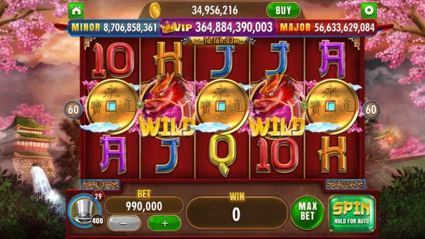 Dragon Dollars in the VIP Room, with 60 paylines and a VIP Jackpot