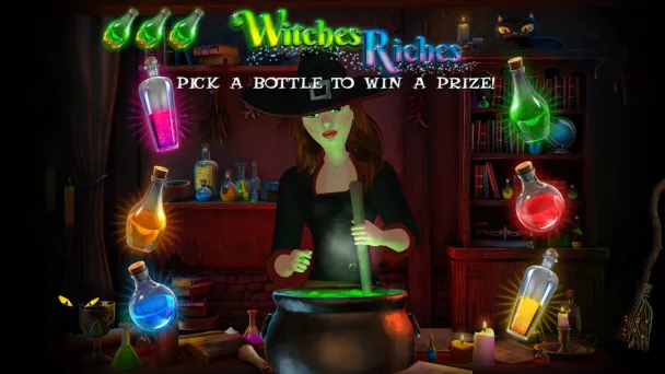 Six bottles in the Witches Riches feature